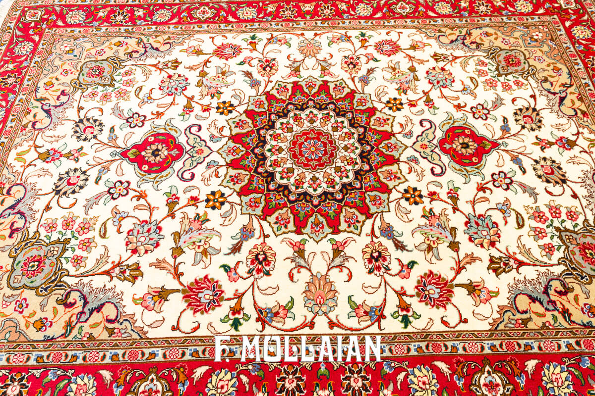 Tabriz 60 Rug White Color Field (151×104 cm)