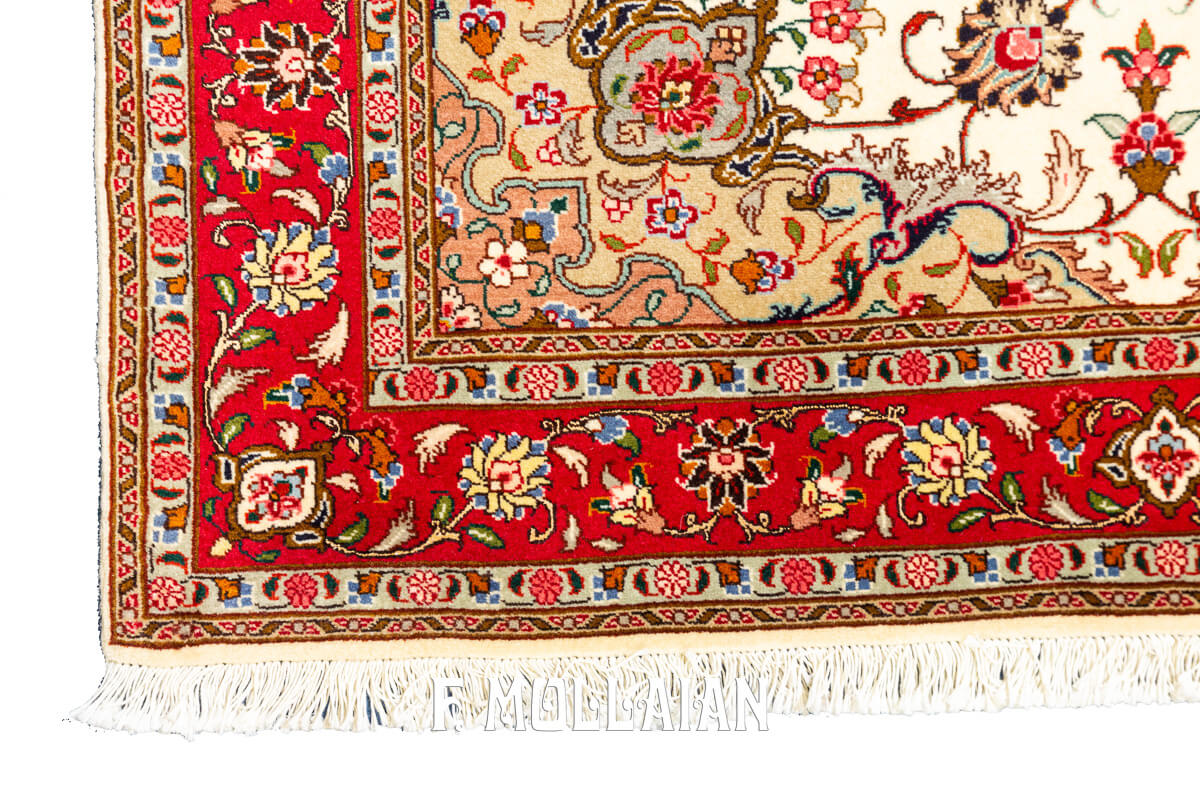 Tabriz 60 Rug White Color Field (151×104 cm)
