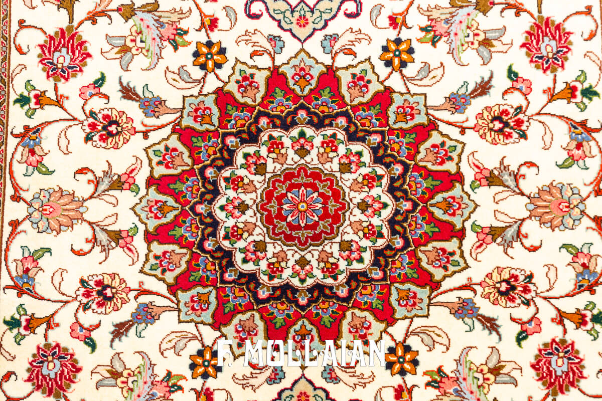 Tabriz 60 Rug White Color Field (151×104 cm)