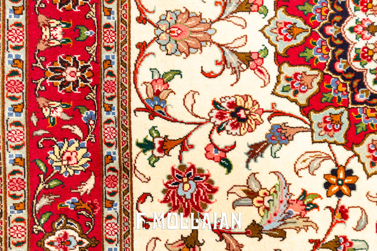 Tabriz 60 Rug White Color Field (151×104 cm)