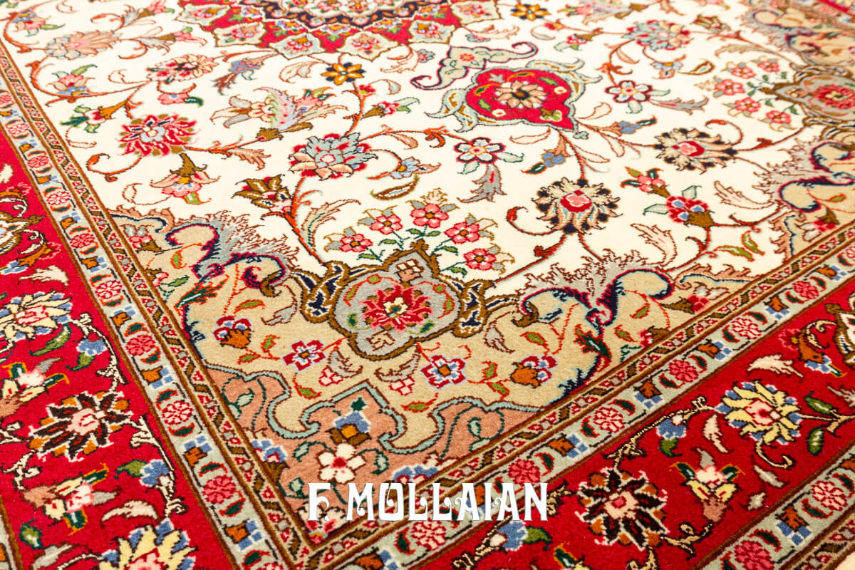 Tabriz 60 Rug White Color Field (151×104 cm)