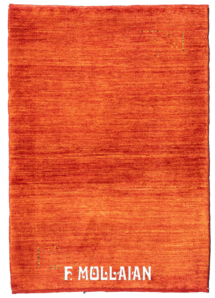 Gabbeh Rug Kashkuli Orange Color (122×87 cm)