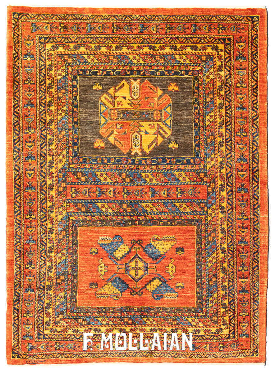 Tappeto Persiano Kashkuli Sherkat Arrancione (150×109 cm)