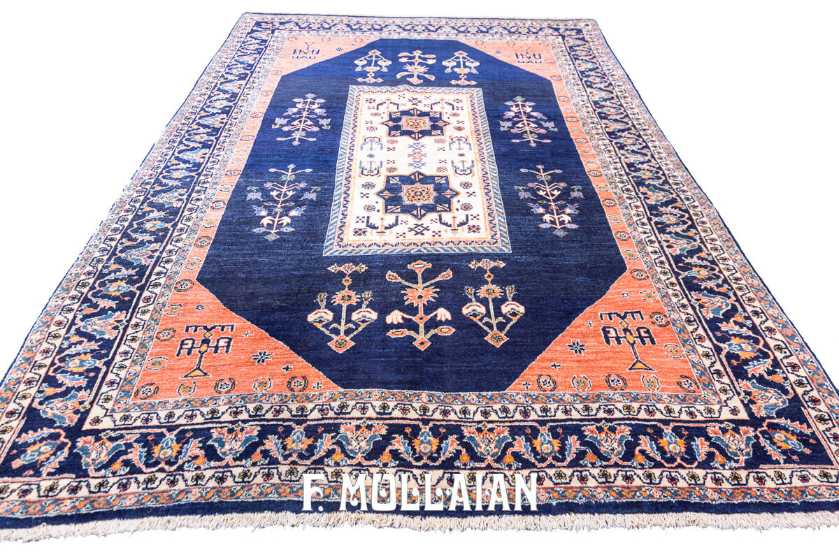 Tappeto Annodato a Mano Kashkuli Sherkat Color Blu Notte (226×169 cm)