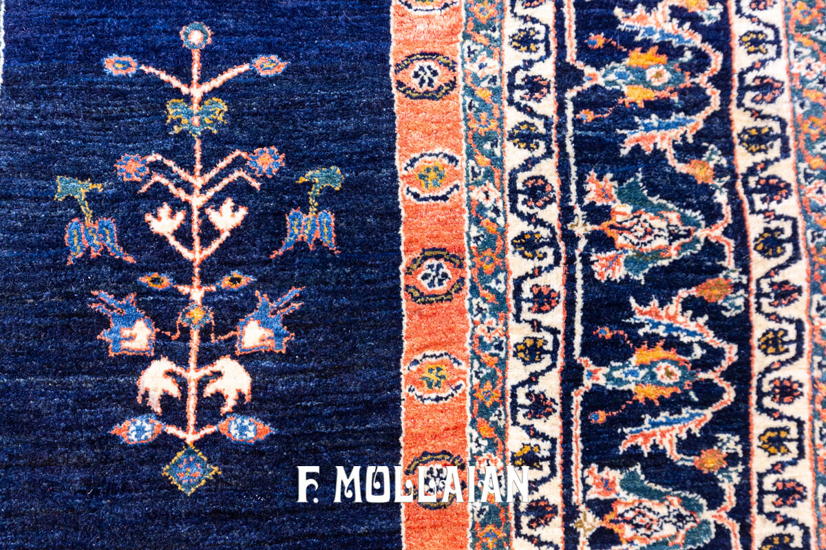 Tappeto Annodato a Mano Kashkuli Sherkat Color Blu Notte (226×169 cm)