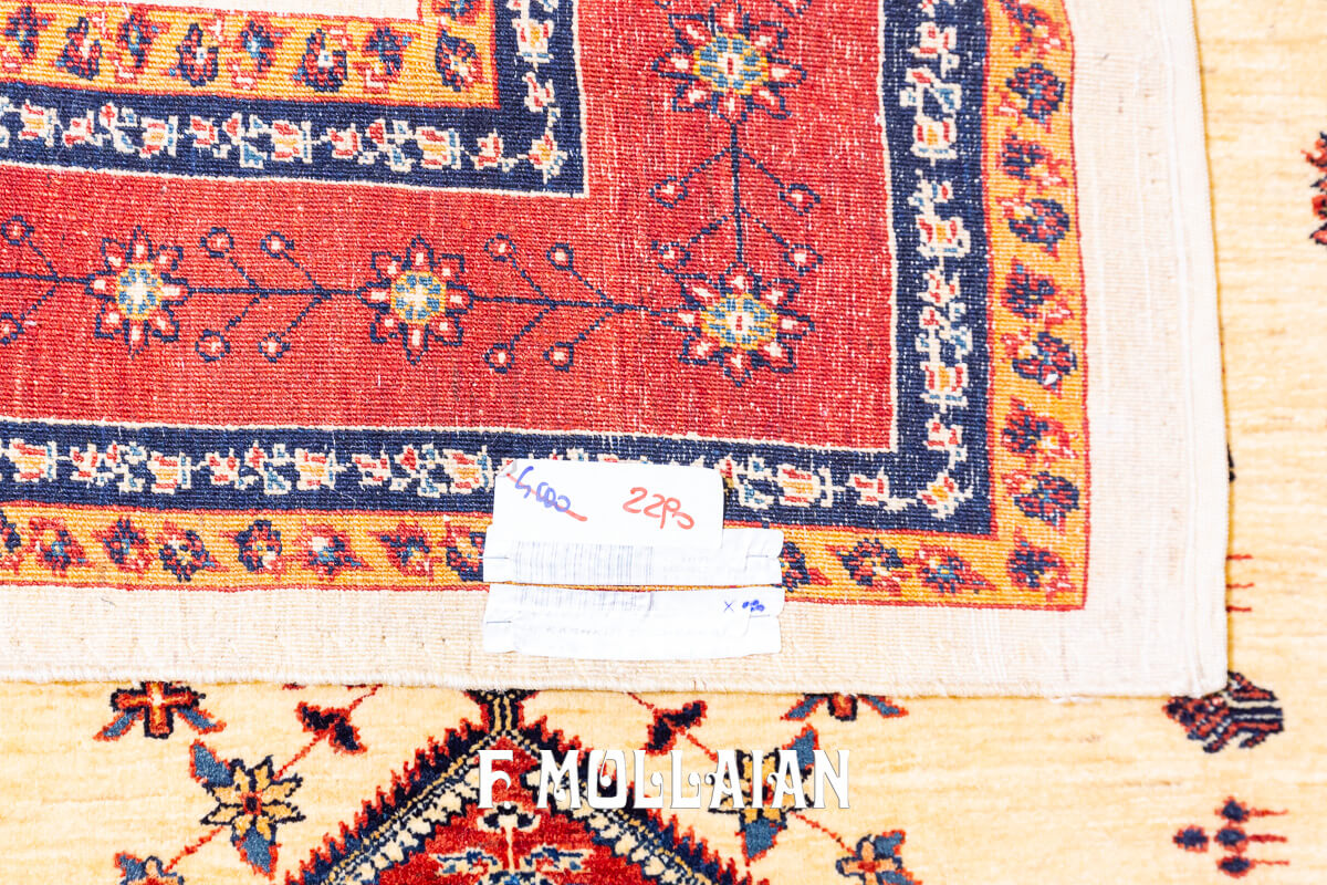 Persian Rug Kashkuli Sherkat Beige Field Color (218×165 cm)