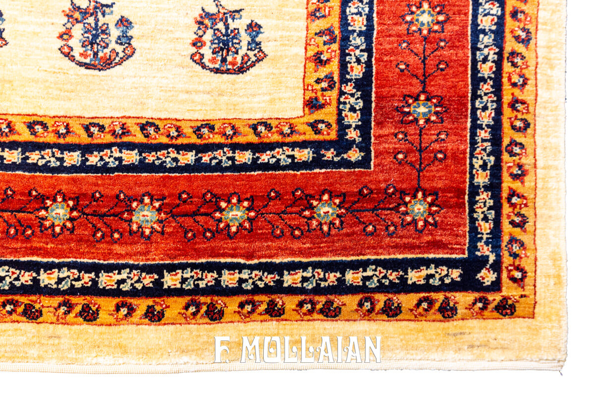 Persian Rug Kashkuli Sherkat Beige Field Color (218×165 cm)