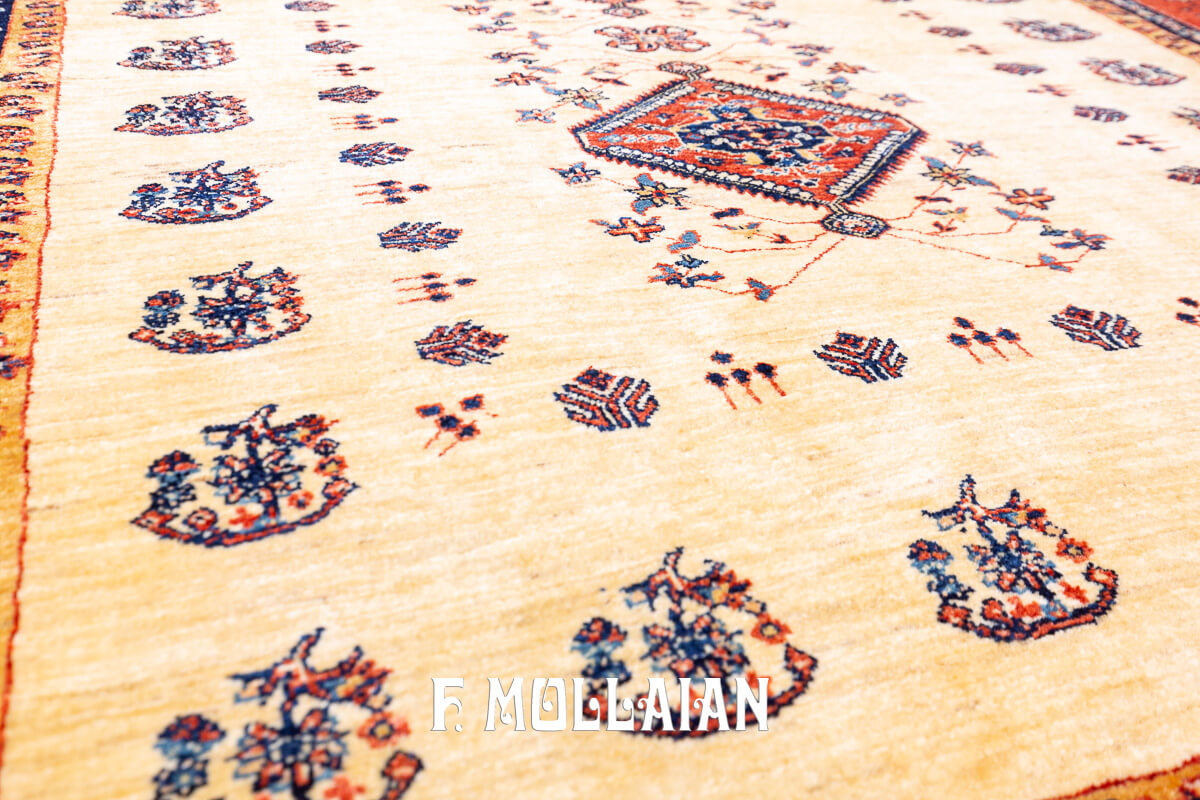 Persian Rug Kashkuli Sherkat Beige Field Color (218×165 cm)