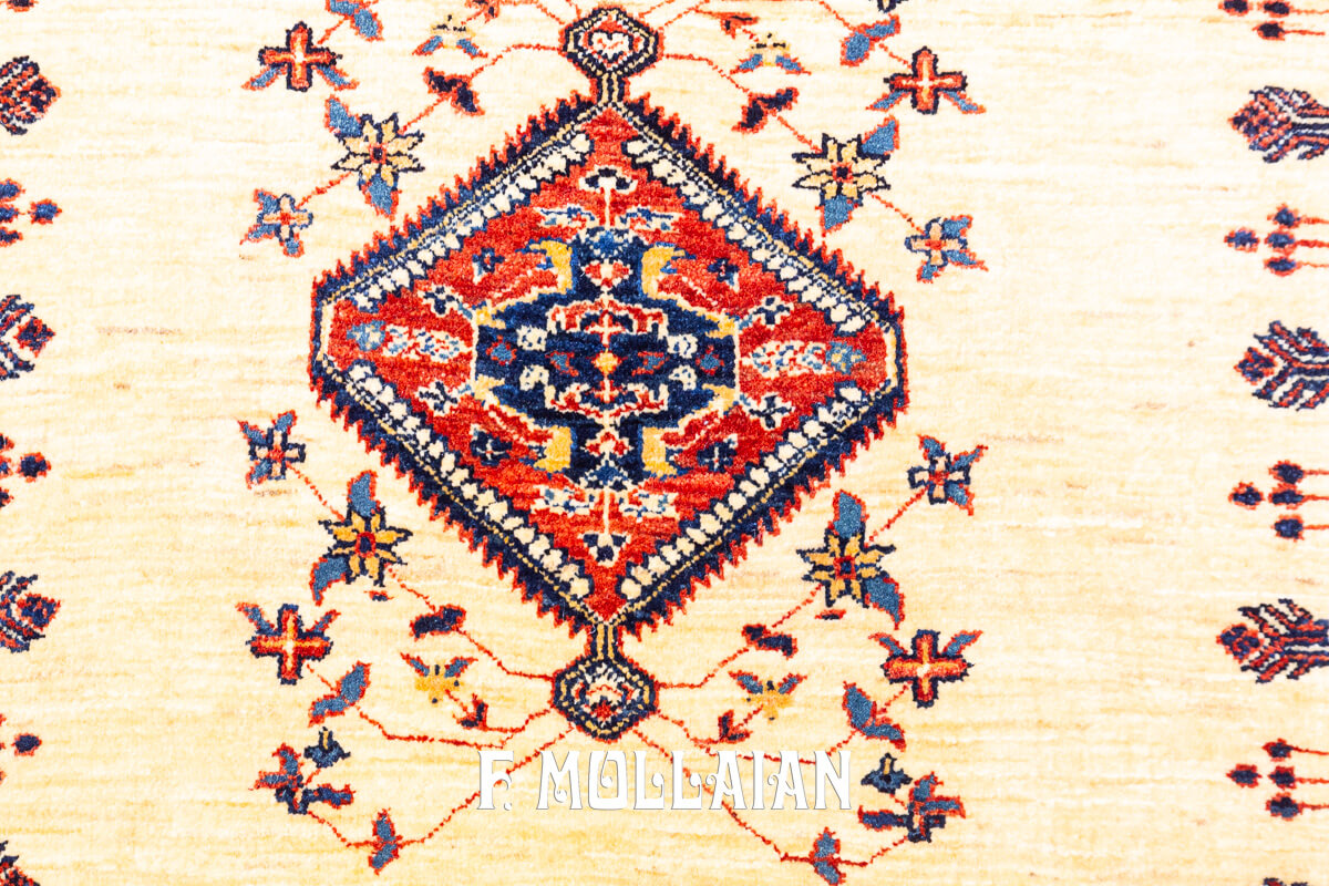 Persian Rug Kashkuli Sherkat Beige Field Color (218×165 cm)
