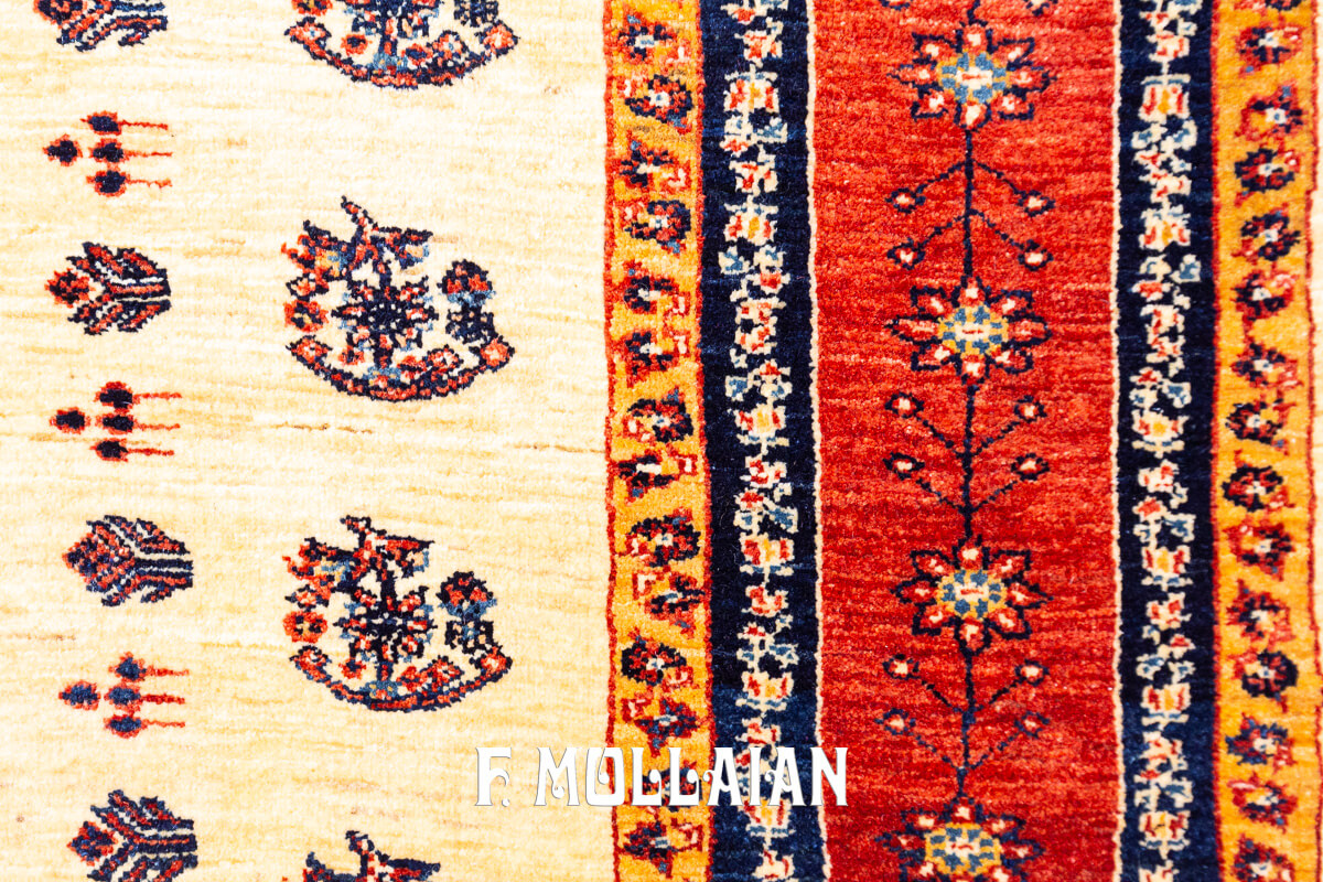 Persian Rug Kashkuli Sherkat Beige Field Color (218×165 cm)