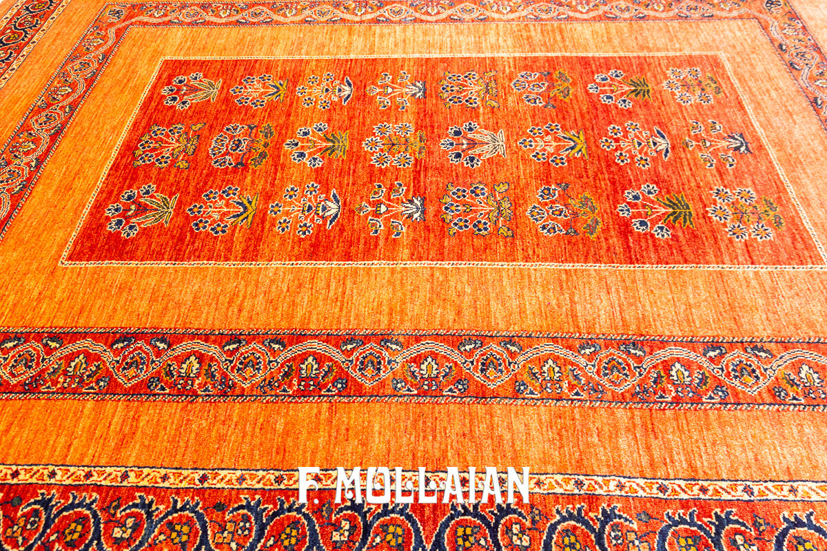 Tappeto Annodato a Mano Kashkuli Sherkat Color Arrancione (231×173 cm)