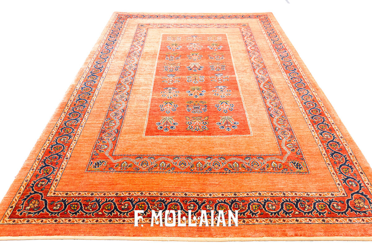 Tappeto Annodato a Mano Kashkuli Sherkat Color Arrancione (231×173 cm)