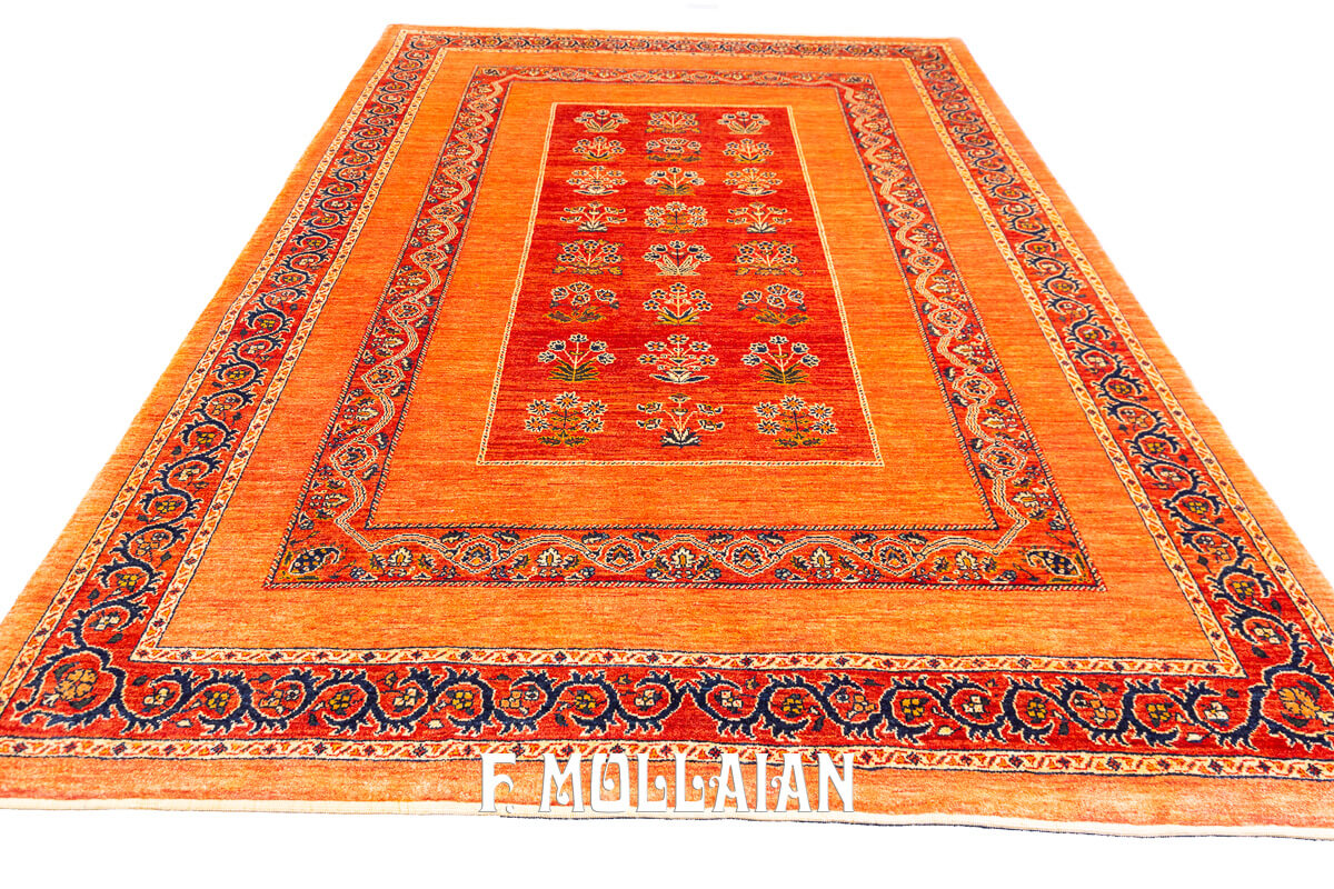 Tappeto Annodato a Mano Kashkuli Sherkat Color Arrancione (231×173 cm)