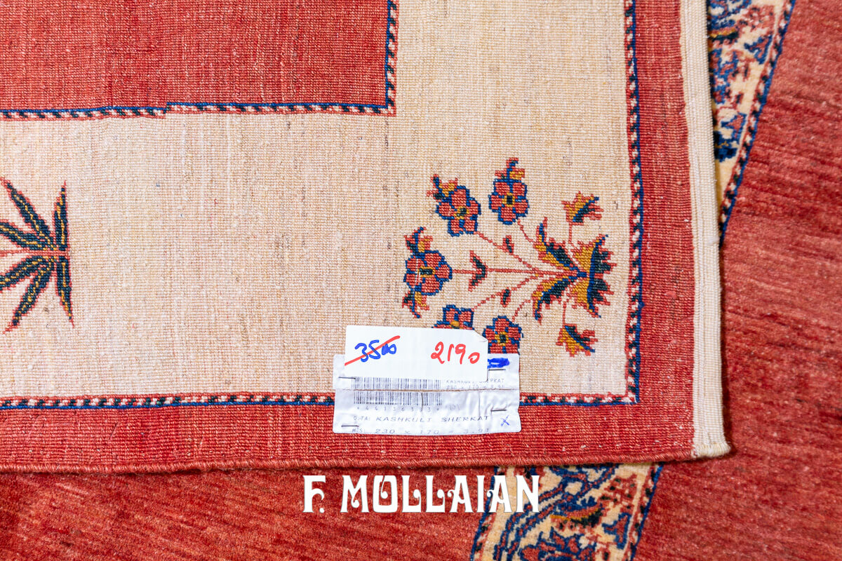 Persian Rug Kashkuli Sherkat Red Field Color (230×170 cm)