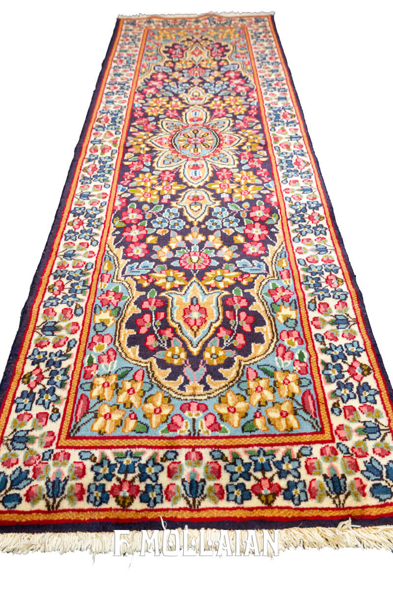 Tappeto Persiano Kirman Disegno Floreale (244×74 cm)