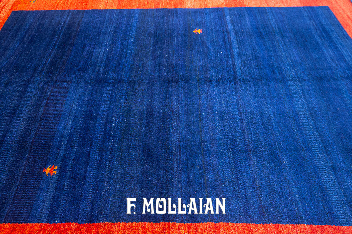 Gabbeh Rug Extra Fine Midnight Blue Field Color (226×168 cm)