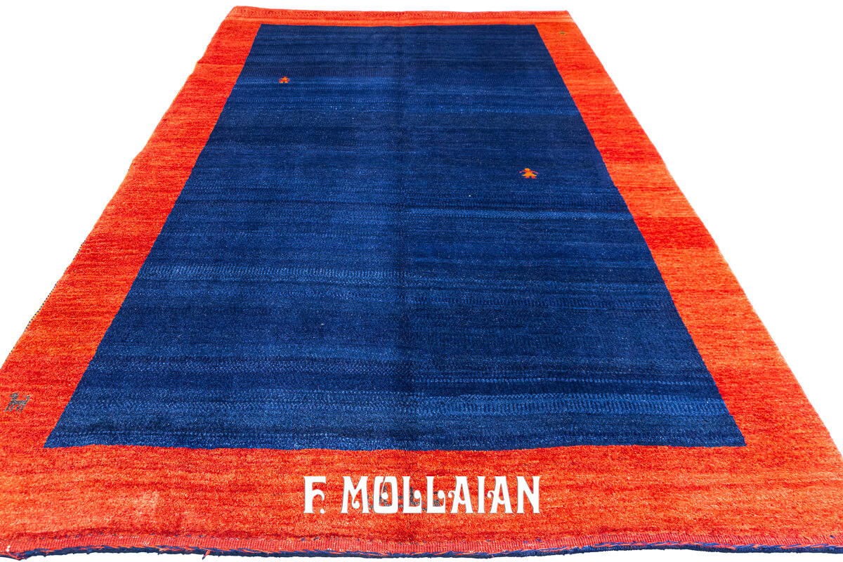 Gabbeh Rug Extra Fine Midnight Blue Field Color (226×168 cm)