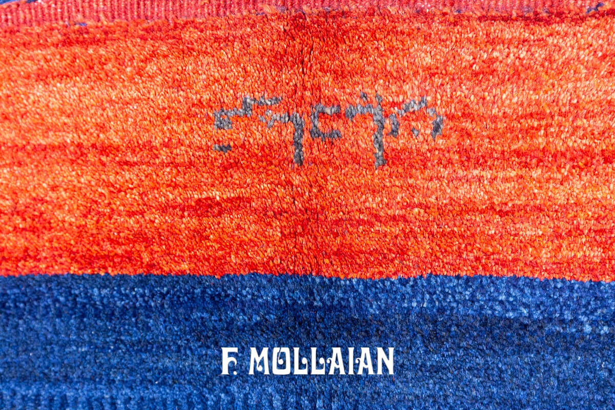Gabbeh Rug Extra Fine Midnight Blue Field Color (226×168 cm)