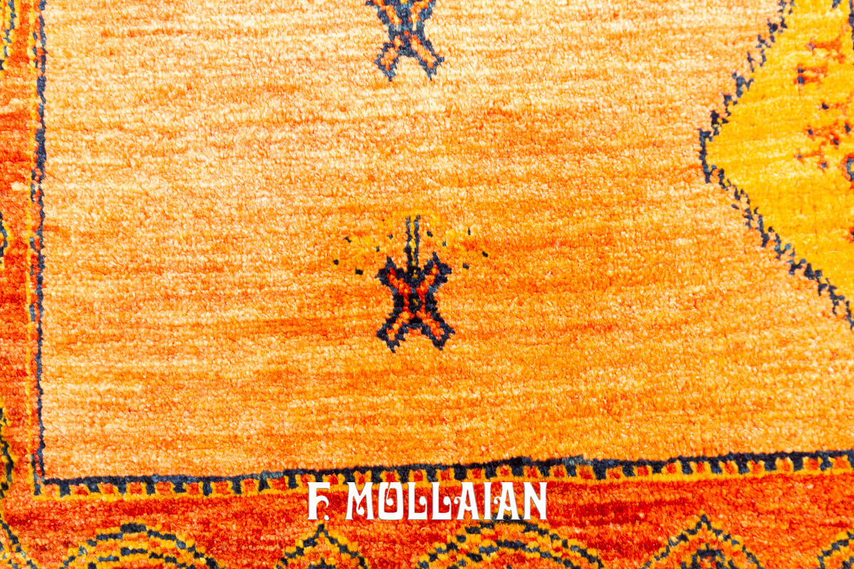 Kashkuli Rug Sherkat Orange Color (211×160 cm)