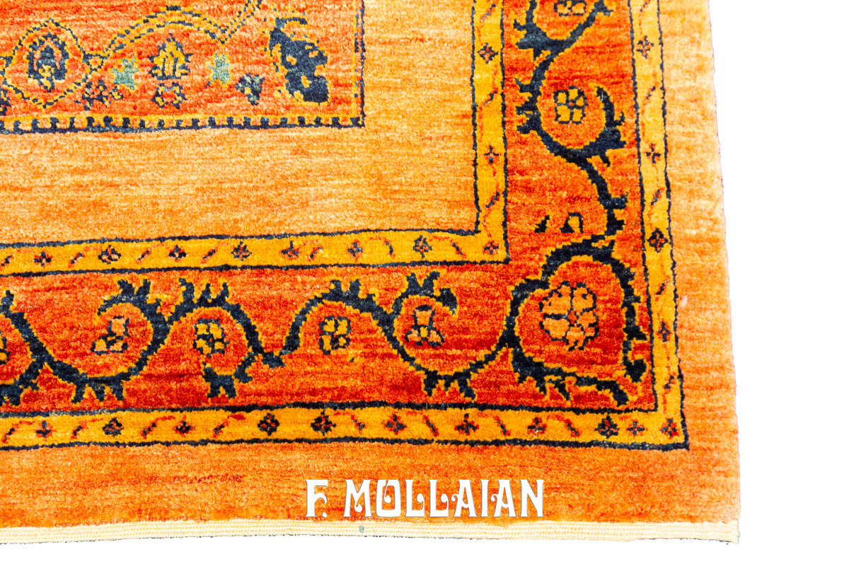 Kashkuli Rug Sherkat Orange Color (211×160 cm)