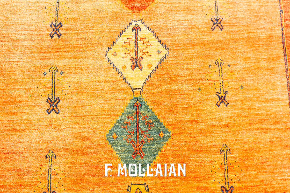 Kashkuli Rug Sherkat Orange Color (211×160 cm)