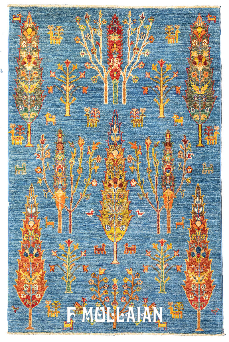 Tappeto Annodato a Mano Ziegler Color Blu Celeste Yadan Ariana (154×101 cm)