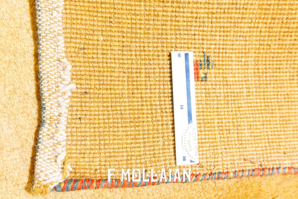 Gabbeh Rug Persian Extra Yellow Minimal Design (121×81 cm)