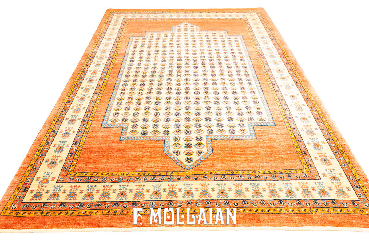 Tappeto Persiano Kashkuli Sherkat Firmato Color Arrancione (205×159 cm)