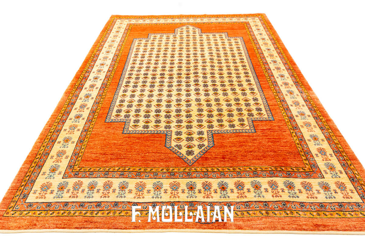 Tappeto Persiano Kashkuli Sherkat Firmato Color Arrancione (205×159 cm)
