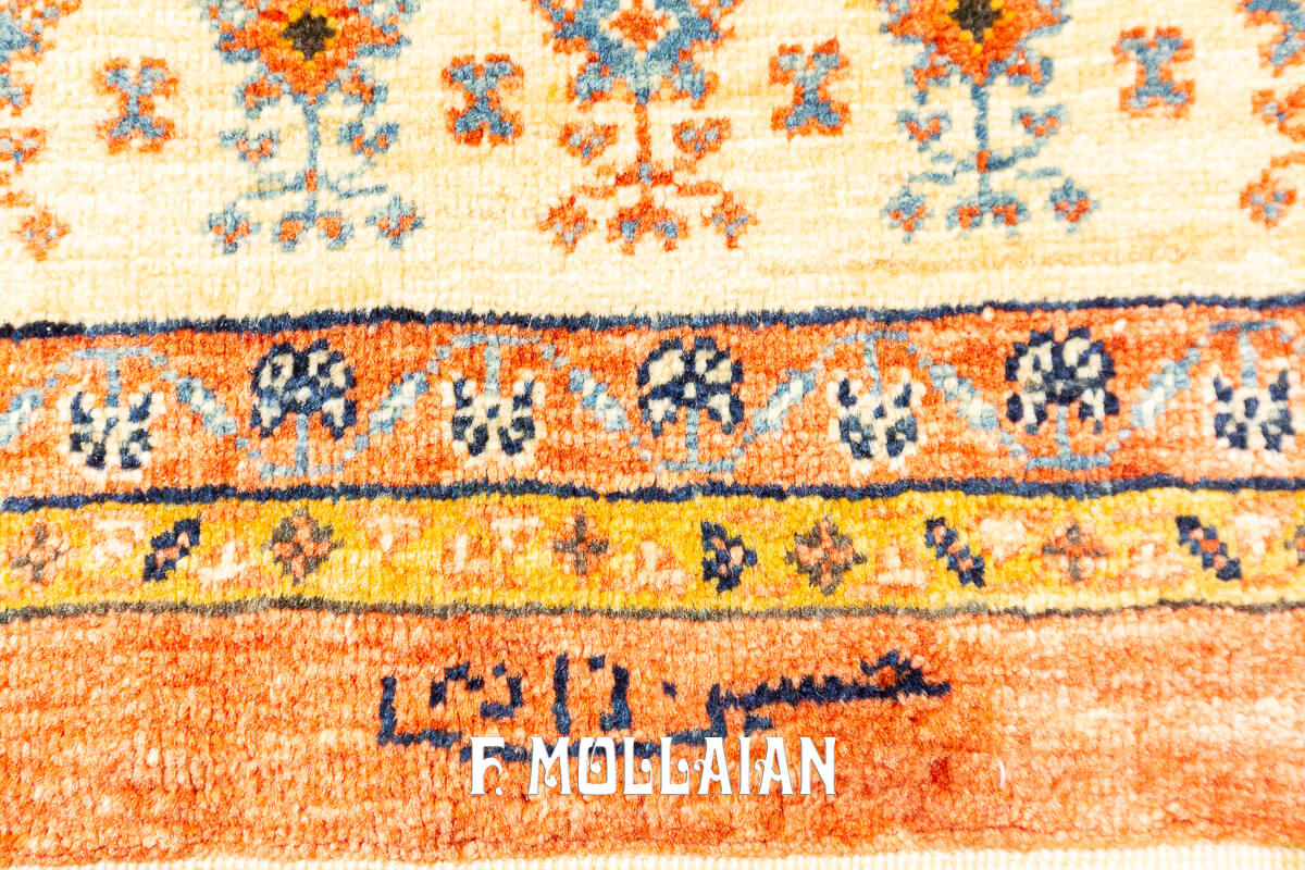 Tappeto Persiano Kashkuli Sherkat Firmato Color Arrancione (205×159 cm)