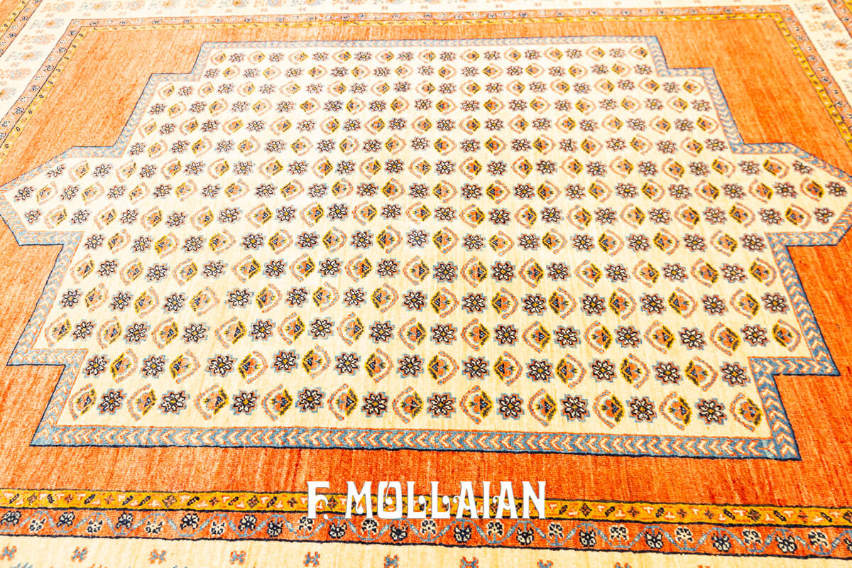 Tappeto Persiano Kashkuli Sherkat Firmato Color Arrancione (205×159 cm)