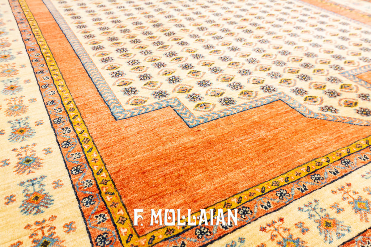 Tappeto Persiano Kashkuli Sherkat Firmato Color Arrancione (205×159 cm)