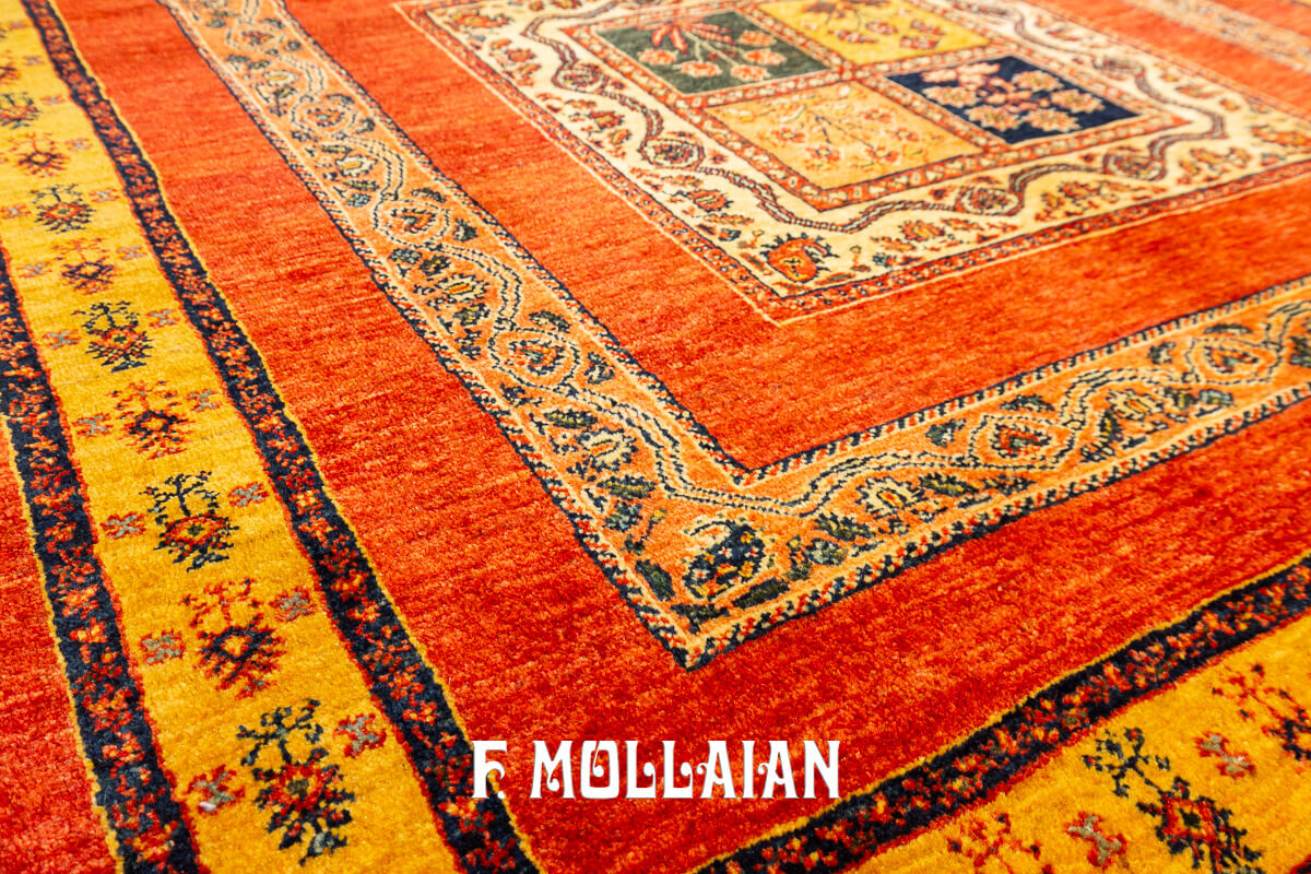Persian Rug Kashkuli Sherkat Brown Color (221×146 cm)