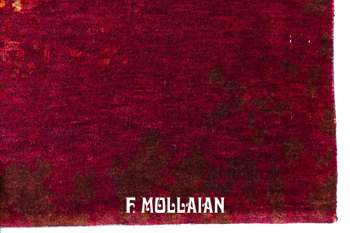 Tappeto Moderno Disegno Floreale Colore Rosso (236×166 cm)