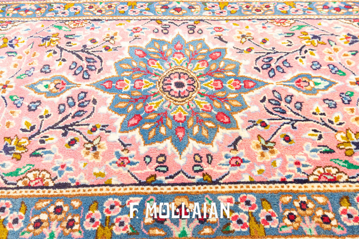 Tappeto Kirman Disegno Floreale Color Rosa (210×59 cm)
