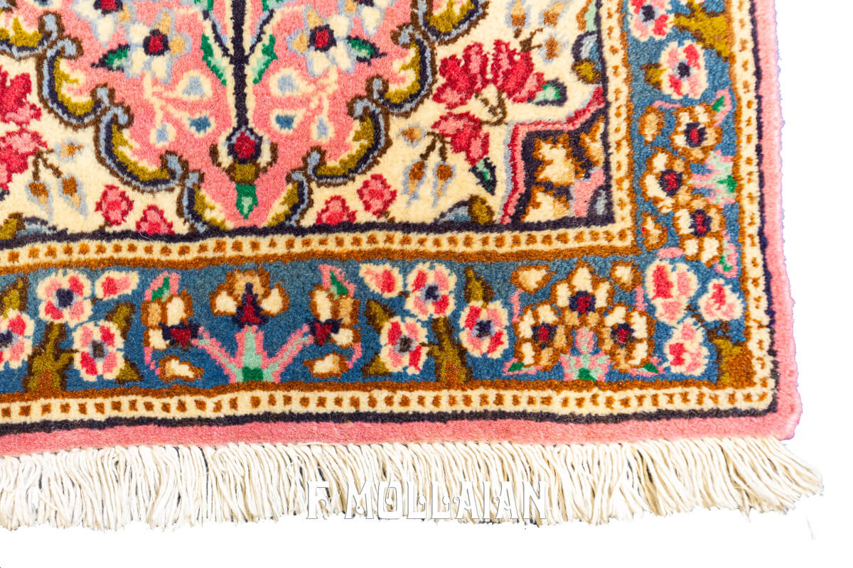 Tappeto Kirman Disegno Floreale Color Rosa (210×59 cm)