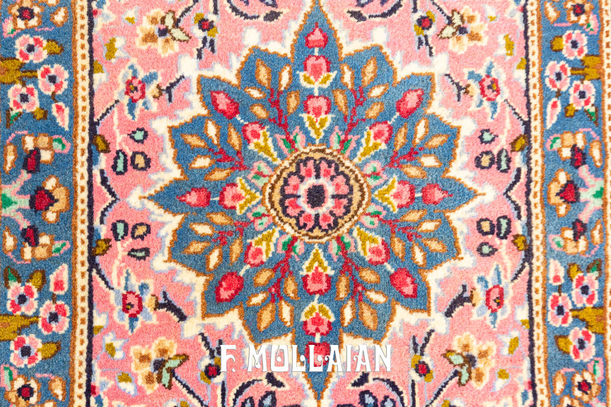 Tappeto Kirman Disegno Floreale Color Rosa (210×59 cm)