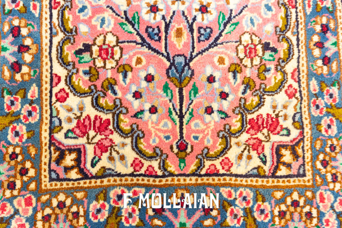 Tappeto Kirman Disegno Floreale Color Rosa (210×59 cm)