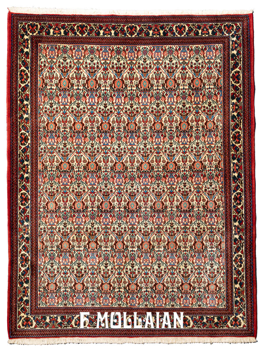 Persian Abadeh Rug Beige Field (203x155 cm)