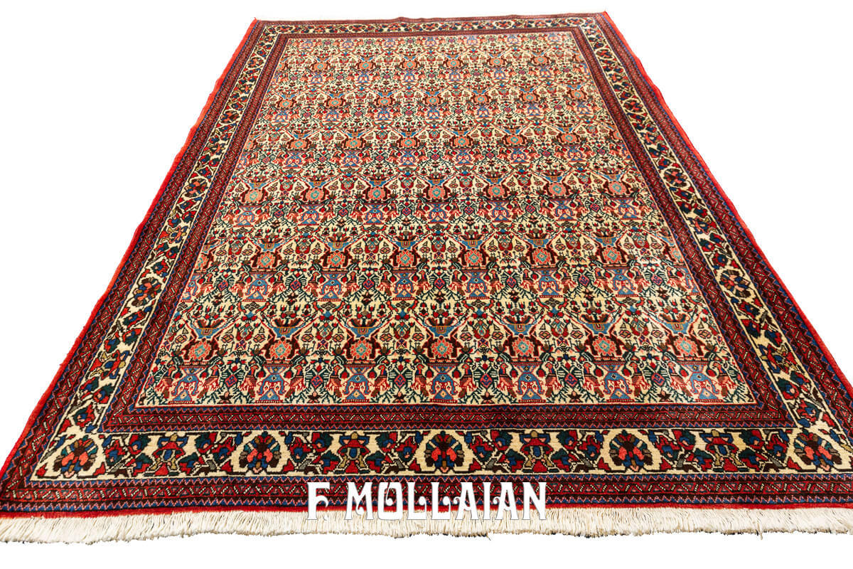 Persian Abadeh Rug Beige Field (203x155 cm)