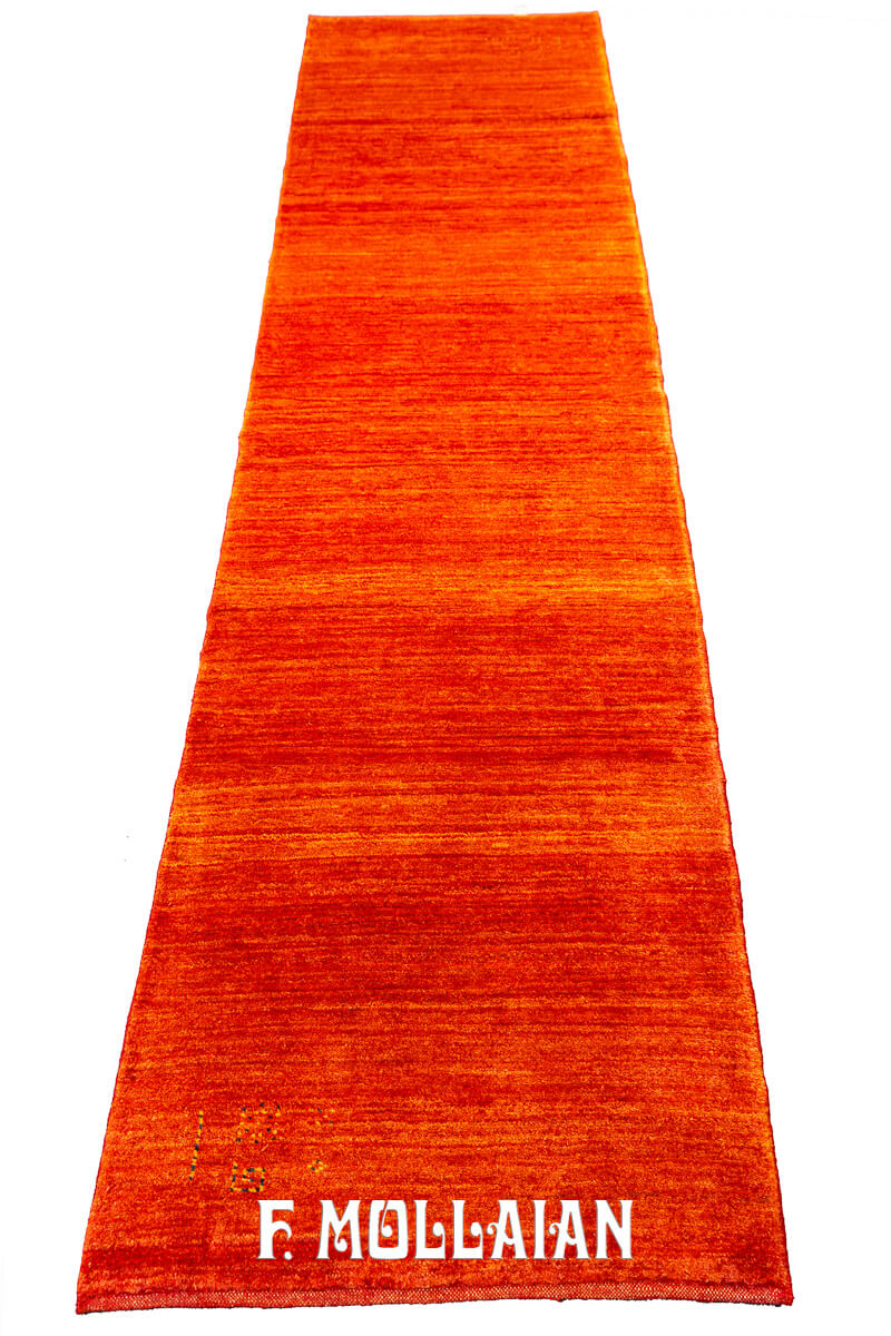 Gabbeh Kashkuli Rug Minimalist Design (296×83 cm)
