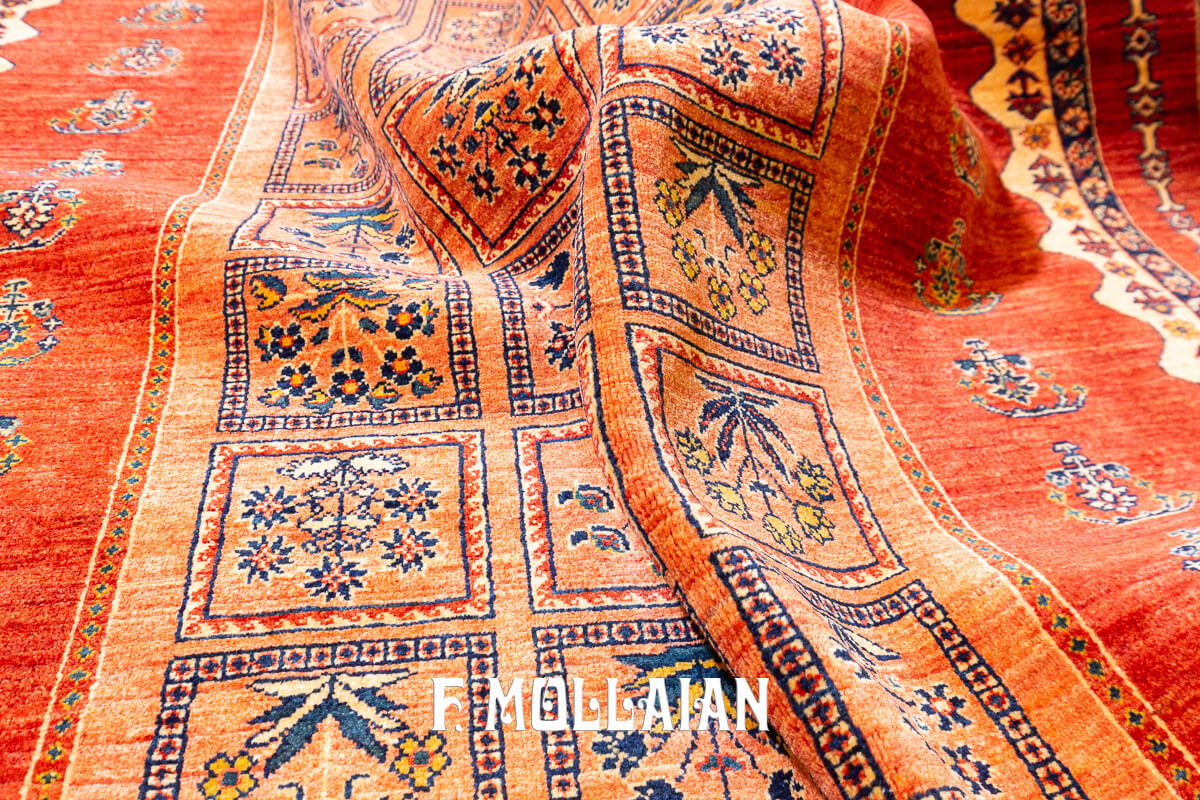 Persian Rug Kashkuli Sherkat Red-Orange Color (236×170 cm)