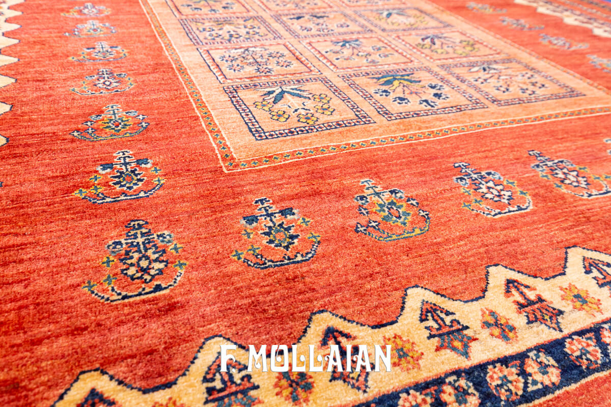 Persian Rug Kashkuli Sherkat Red-Orange Color (236×170 cm)