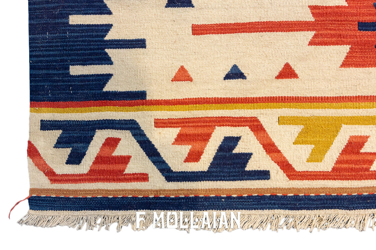 Kilim Rug Geometric Design Multicolor (405×312 cm)