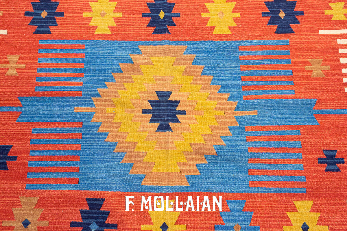 Kilim Rug Geometric Design Multicolor (405×312 cm)