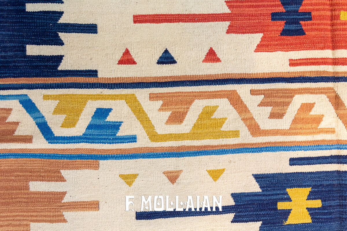 Kilim Rug Geometric Design Multicolor (405×312 cm)