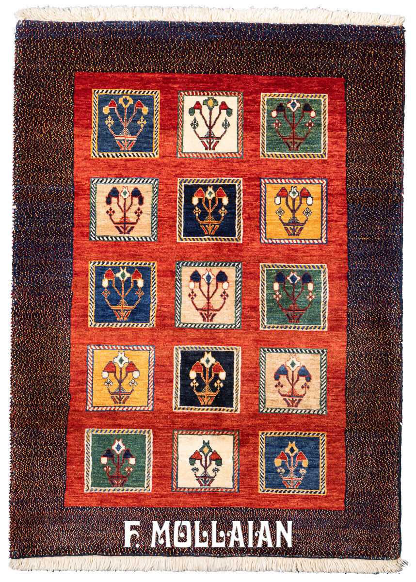 Persian Rug Kashkuli Garden Design Red Color (157×114 cm)