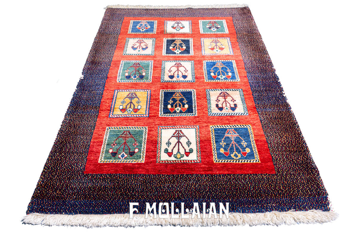 Persian Rug Kashkuli Garden Design Red Color (157×114 cm)