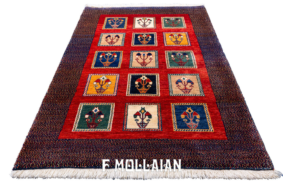 Persian Rug Kashkuli Garden Design Red Color (157×114 cm)