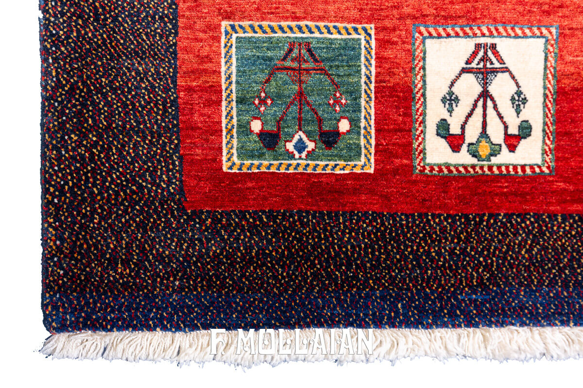 Persian Rug Kashkuli Garden Design Red Color (157×114 cm)
